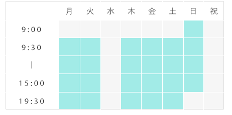 診療タイムテーブル